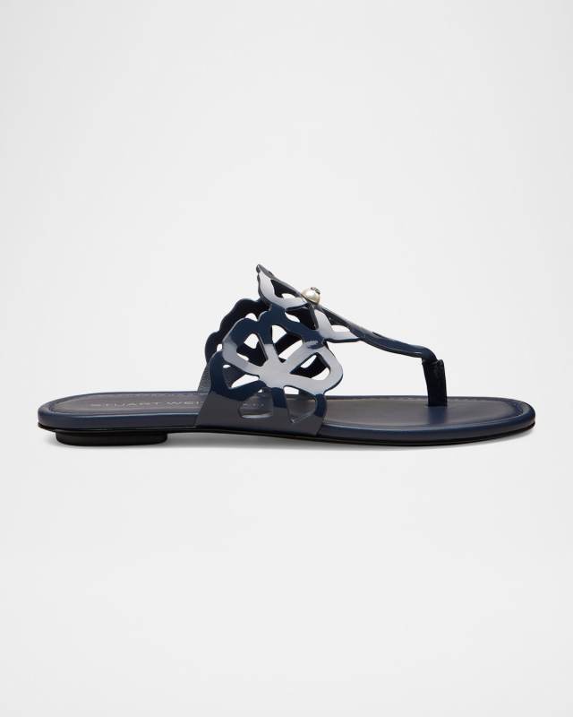 Jasmine Patent Cutout Thong Sandals
